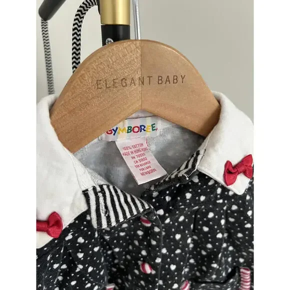 Rainbow Tag Gymboree Black/Red/White Hearts & Stripes Tunic Sweater Top - Picture 3 of 6